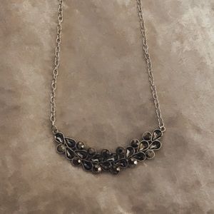 Silver/gray diamond statement necklace